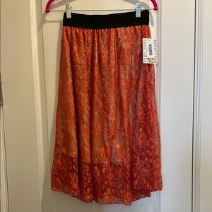 Elegant Orange Lace Skirt